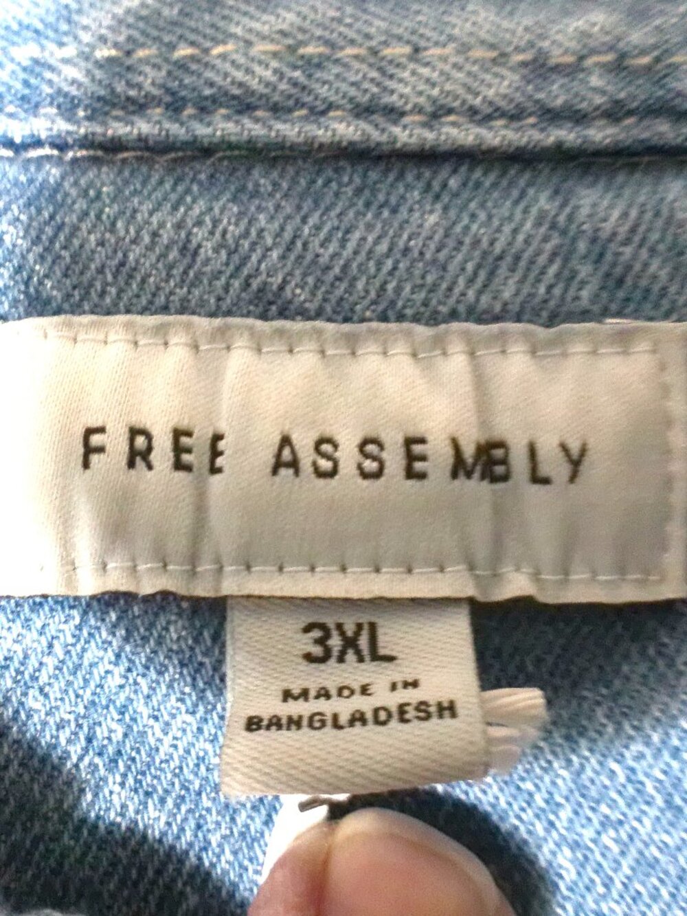 Free Assembly Denim Button Front Shirt NWT Men's 3XL - Picture 2 of 6
